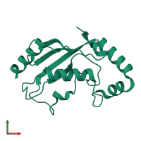 PDB entry 1wzw coloured by chain, front view.