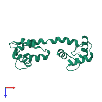 Calmodulin-1 in PDB entry 1x02, assembly 1, top view.