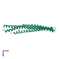 PDB entry 1x04 coloured by chain, top view.