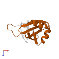 Heterogeneous nuclear ribonucleoprotein D0 in PDB entry 1x0f, assembly 1, top view.