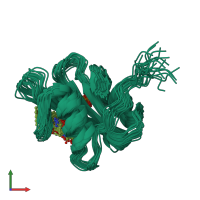 PDB entry 1x0n coloured by chain, ensemble of 20 models, front view.