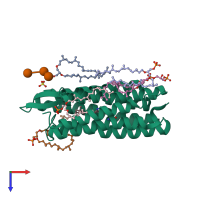 PDB entry 1x0s coloured by chain, top view.