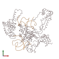 PDB entry 1x18 coloured by chain, front view.