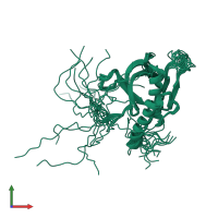 PDB entry 1x1f coloured by chain, ensemble of 20 models, front view.