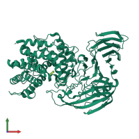 PDB entry 1x1i coloured by chain, front view.