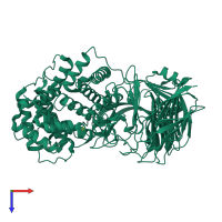 PDB entry 1x1i coloured by chain, top view.