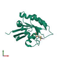 PDB entry 1x1r coloured by chain, front view.