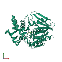PDB entry 1x2e coloured by chain, front view.