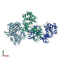 PDB entry 1x2h coloured by chain, front view.