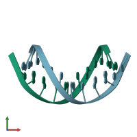 PDB entry 1x2y coloured by chain, front view.