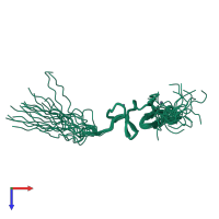 PDB entry 1x3h coloured by chain, ensemble of 20 models, top view.