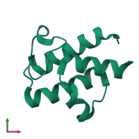 PDB entry 1x3o coloured by chain, front view.