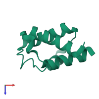 PDB entry 1x3o coloured by chain, top view.