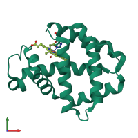 PDB entry 1x46 coloured by chain, front view.