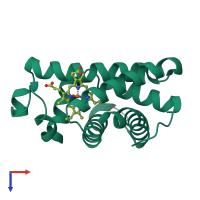 PDB entry 1x46 coloured by chain, top view.