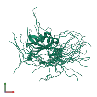 PDB entry 1x4a coloured by chain, ensemble of 20 models, front view.