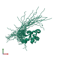 PDB entry 1x4b coloured by chain, ensemble of 20 models, front view.