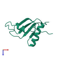 RNA-binding motif, single-stranded-interacting protein 2 in PDB entry 1x4e, assembly 1, top view.