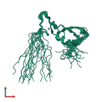 PDB entry 1x4u coloured by chain, ensemble of 20 models, front view.