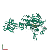 PDB entry 1x54 coloured by chain, front view.