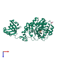 PDB entry 1x54 coloured by chain, top view.