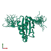 PDB entry 1x5c coloured by chain, ensemble of 20 models, front view.