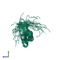 PDB entry 1x6h coloured by chain, ensemble of 20 models, side view.