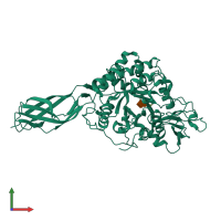 PDB entry 1x6n coloured by chain, front view.