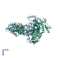 PDB entry 1x6v coloured by chain, top view.