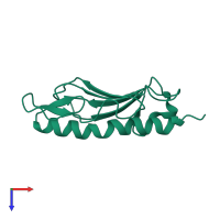 PDB entry 1x6z coloured by chain, top view.