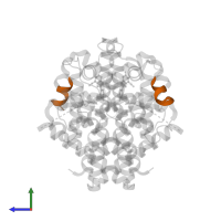 Nuclear receptor coactivator 1 in PDB entry 1x76, assembly 1, side view.