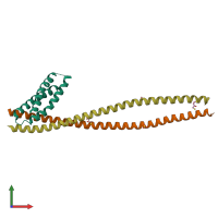 PDB entry 1x79 coloured by chain, front view.