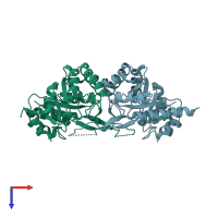 PDB entry 1x7i coloured by chain, top view.