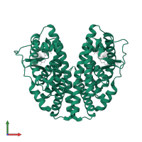 Estrogen receptor beta in PDB entry 1x7j, assembly 1, front view.