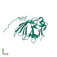 PDB entry 1x7n coloured by chain, front view.