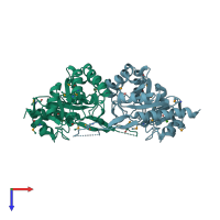 PDB entry 1x8c coloured by chain, top view.