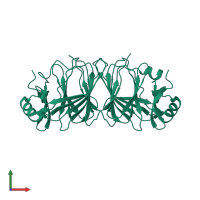 Homo dimeric assembly 1 of PDB entry 1x8e coloured by chemically distinct molecules, front view.