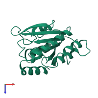 PDB entry 1x9g coloured by chain, top view.