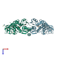 PDB entry 1xa0 coloured by chain, top view.