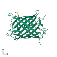 PDB entry 1xa9 coloured by chain, front view.