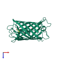 PDB entry 1xa9 coloured by chain, top view.