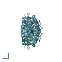 PDB entry 1xai coloured by chain, side view.