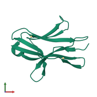 PDB entry 1xau coloured by chain, front view.