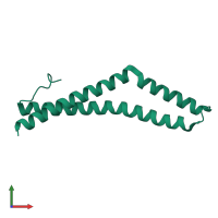 PDB entry 1xaw coloured by chain, front view.