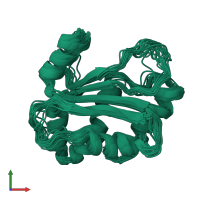 PDB entry 1xax coloured by chain, ensemble of 20 models, front view.