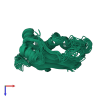 PDB entry 1xax coloured by chain, ensemble of 20 models, top view.