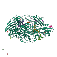 PDB entry 1xc6 coloured by chain, front view.