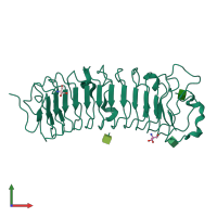 PDB entry 1xcd coloured by chain, front view.