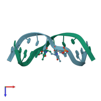 PDB entry 1xci coloured by chain, top view.