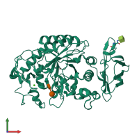 PDB entry 1xcw coloured by chain, front view.
